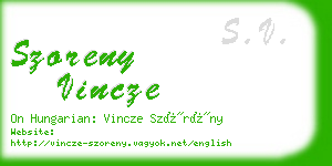 szoreny vincze business card